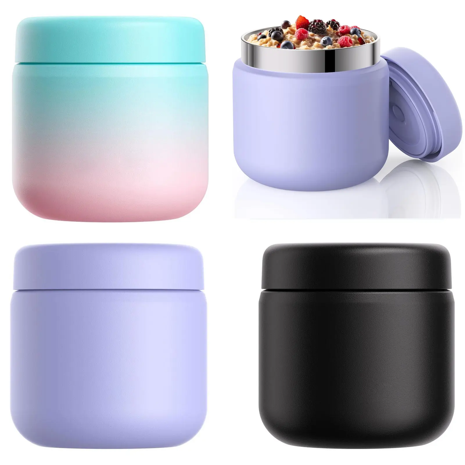 Thermo Food Lunch Box 13 OZ Insulated Food Jar Kids Lunch Food Thermo Vacuum Stainless Steel Insulated Lunch Container Bento for School Office Picnic Travel Outdoors