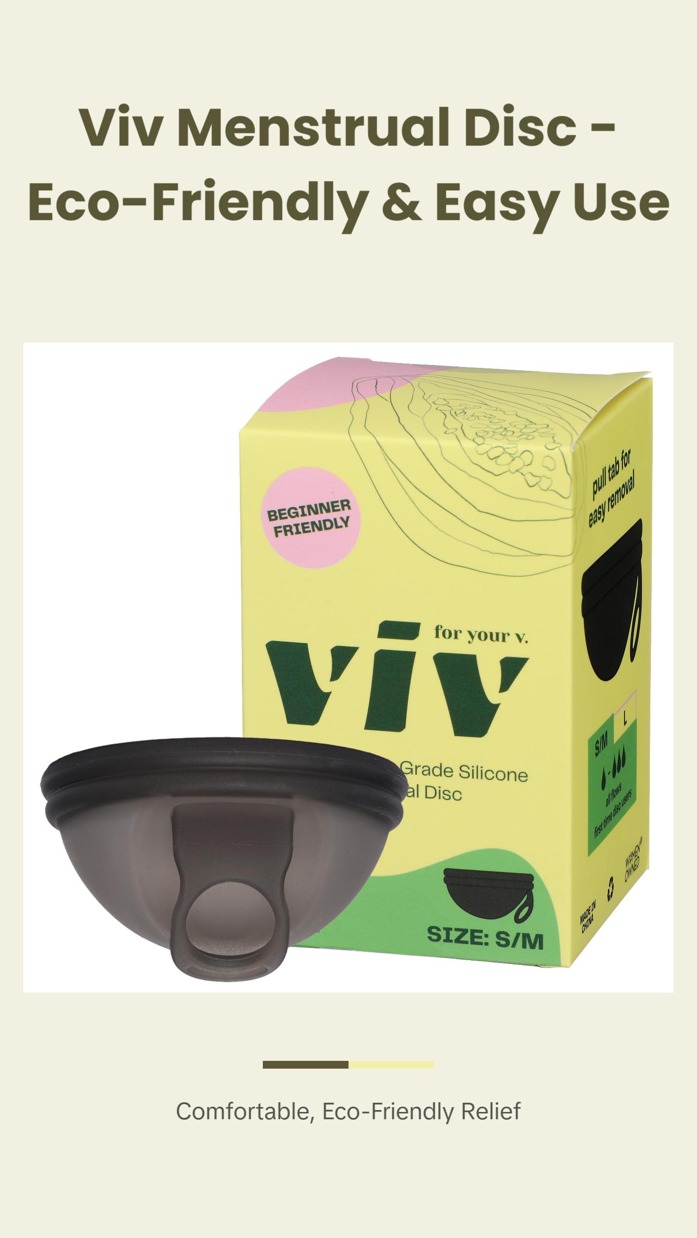 Viv Menstrual Disc - Beginner Period Disc with Easy Removal Pull Tab - Comfortable, Sustainable, 100% Medical-Grafe Silicone