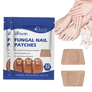 64/32 Count Fungal Nail Patches for Toenails-Nail Repair Patches with 8-Hour Overnight Nail Care Repair Treatment Pads, for Discolored & Damaged Toenails Care, Daily Use Nail Repair Kit for Men & Women