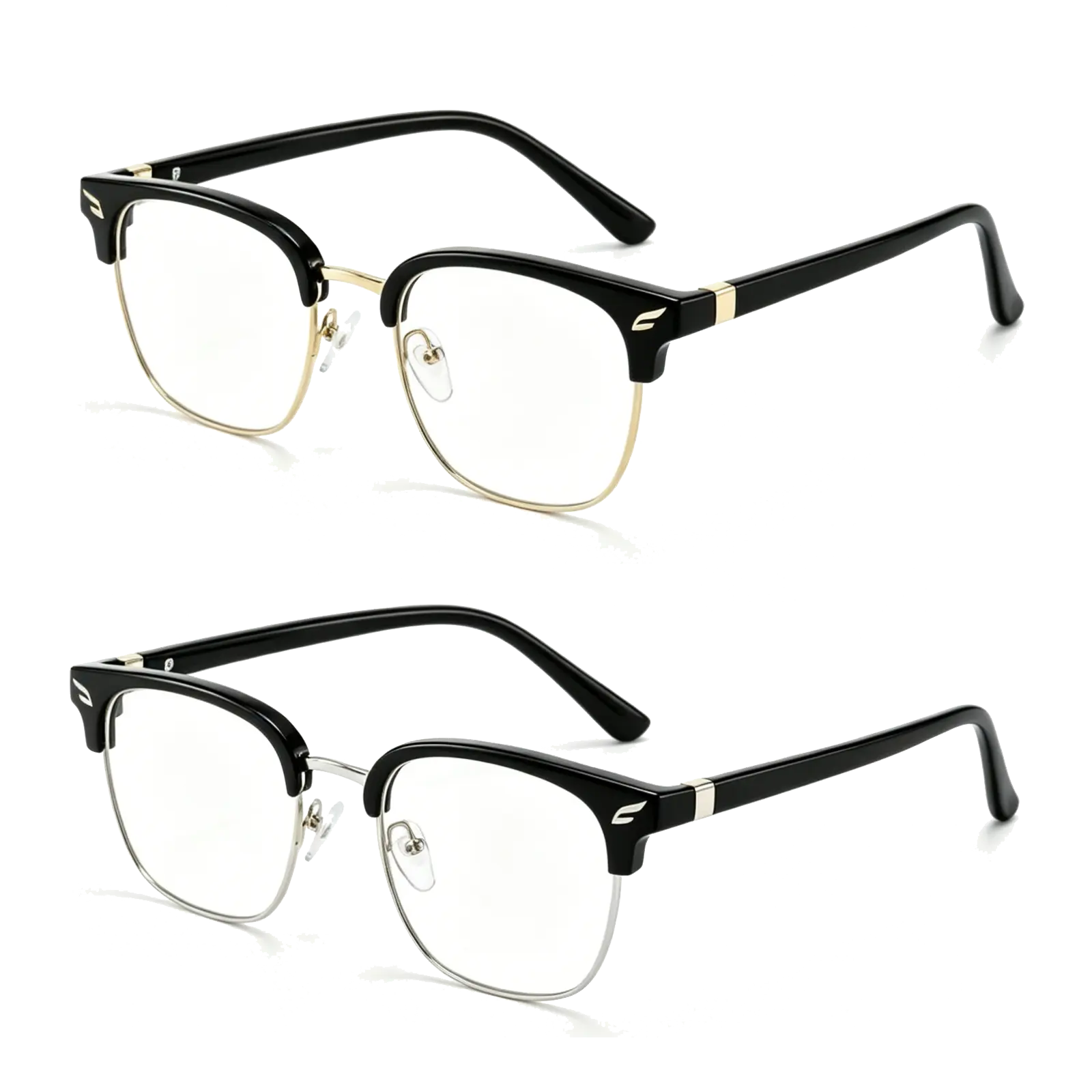 Blue Light Semi- Rimless Eyeglasses for Men Women Fashion Blue Light Glasses Reading Computer TV Gaming Glasses Party Glasses Birthday Gifts Work & Daily Use