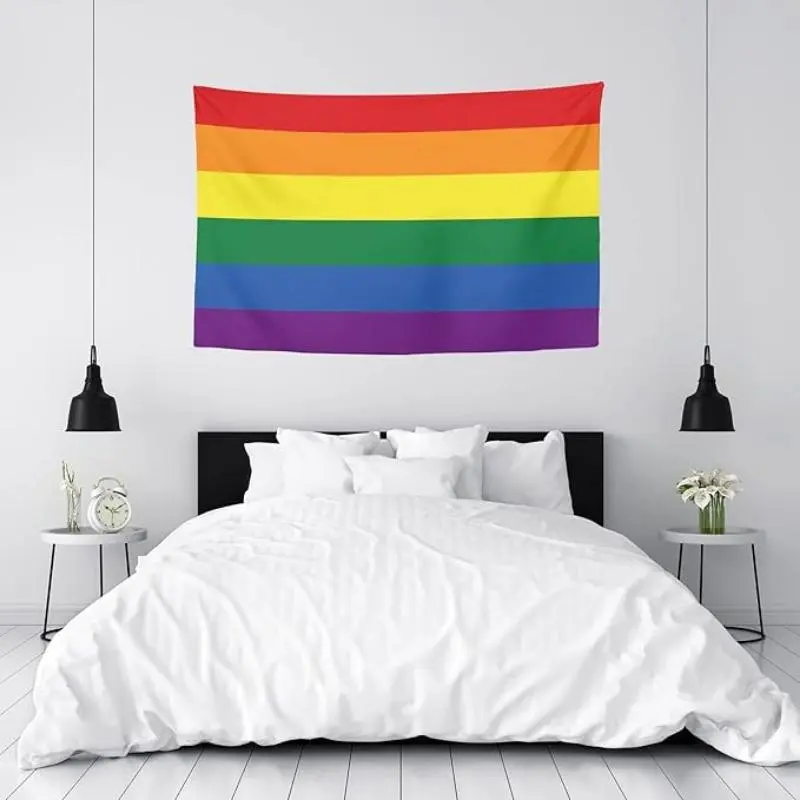 Vibrant Rainbow Gay Pride Flag Tapestry - Durable Polyester, ,for Bedroom, Living Room, Dorm Decor - Horizontal, Graphic Landscape Design,bedroom decor cool stuff for room leopard room decor anime room decor stuff for your room cheap cheap tapestry