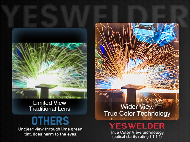 YESWELDER LYG-Q800D Panoramic Auto Darkened Welding Helmet with Side View | True Color Lens & 4 Sensors Welding Mask | Wide Shade 4/5-13 Welding Hood for TIG MIG ARC Cut Grind YESWELDER LYG-Q800D Panoramic Auto Darkened Welding Helmet with Side View | True Color Lens & 4 Sensors Welding Mask | Wide Shade 4/5-13 Welding Hood for TIG MIG ARC Cut Grind