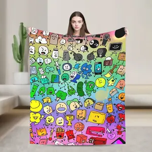Aura Blankets BFDI Inanimate Insanity All Characters Blanket Quality Warm Soft  Throw Blanket Winter Travel Couch Bed Comfortable Bedspread Superb Christmas blanket gift