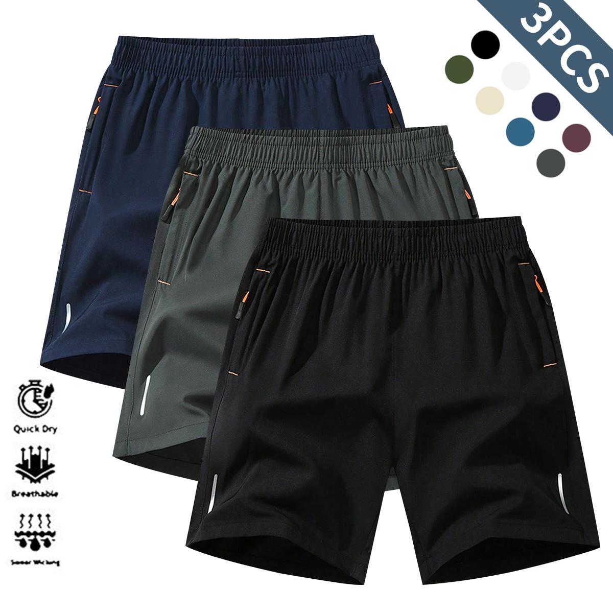 Breathable Moisture-Wicking Men’s Sports Shorts - Lightweight Textured Fabric for Summer Running & Gym - Wrinkle-Resistant Reflective Performance Wear