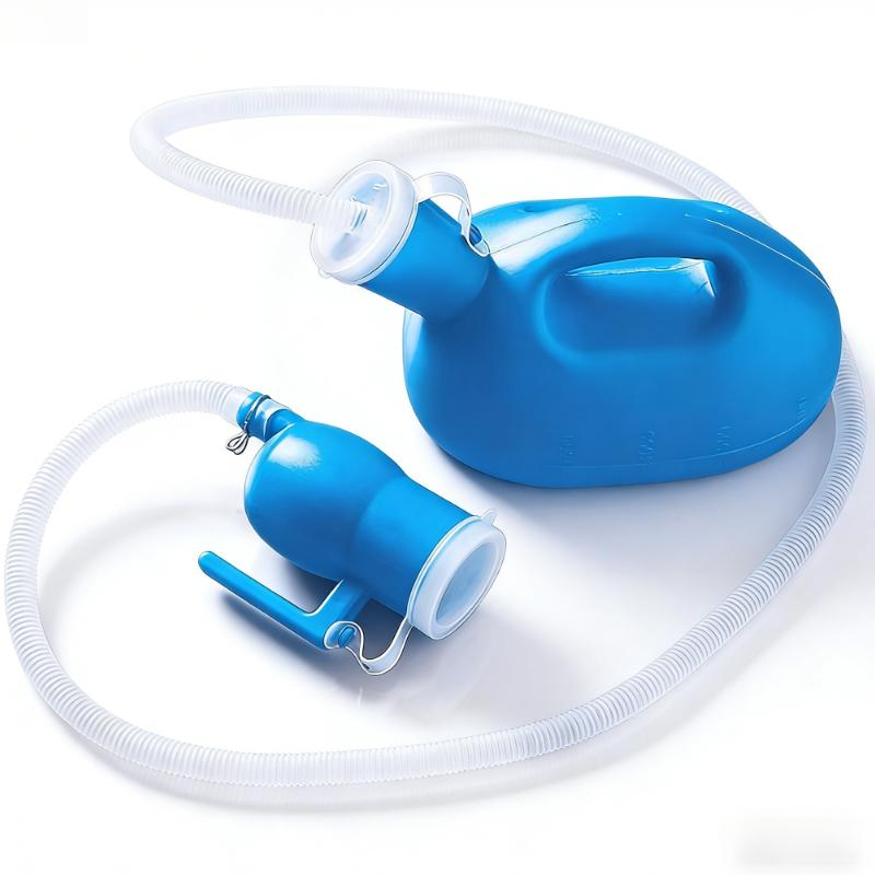 2000ML portable urinal with 62.99in extendable catheter, thick and odor resistant large capacity urinal, easy to wake up at night, suitable for the care of the elderly and children