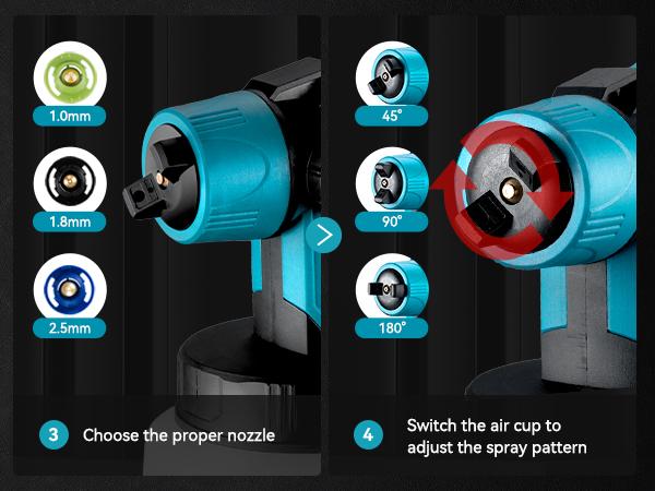 YOFIDRA Cordless Paint Sprayer 1000ml with 21V 2x3.0Ah Batteries for Furniture & House Painting Lightweight Design & Easy Storage tools