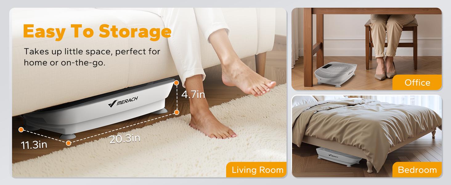 Merach Slim Vibration Plate Exercise Machine, Whole Body Workout Equipment for Women, Bluetooth and Silicone Pedal, Vibration Plate for Lymphatic Drainage, Vibrate Fitness Platform for Home Gym, TikTokShopBlackFriday