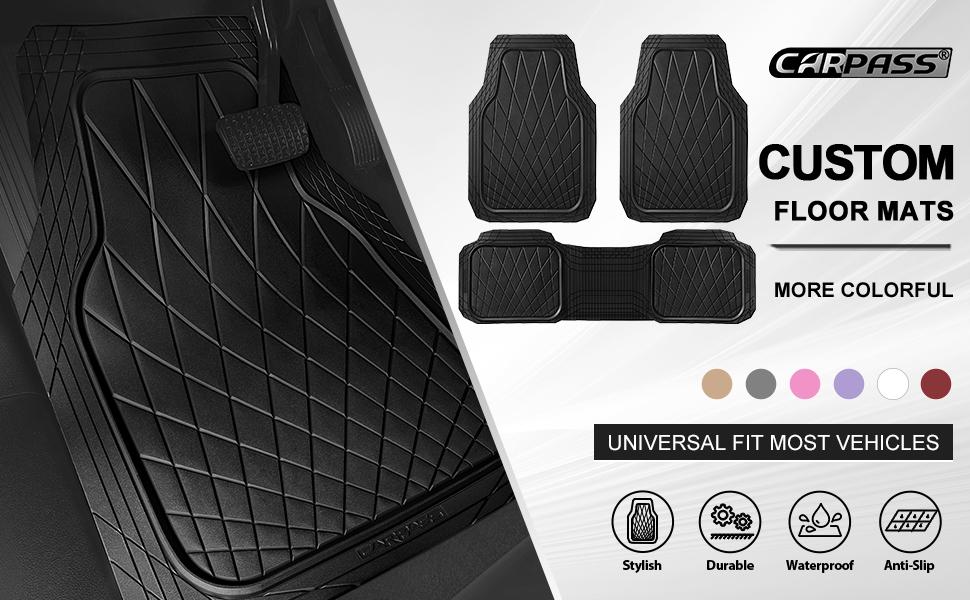 CAR PASS Piping Luxury PU Leather Car Seat Covers,Waterproof Anti Slip Compatible with Seat Armrests,Universal Fit for Suvs,Vans,Trucks,Airbag Safe Easy To Install