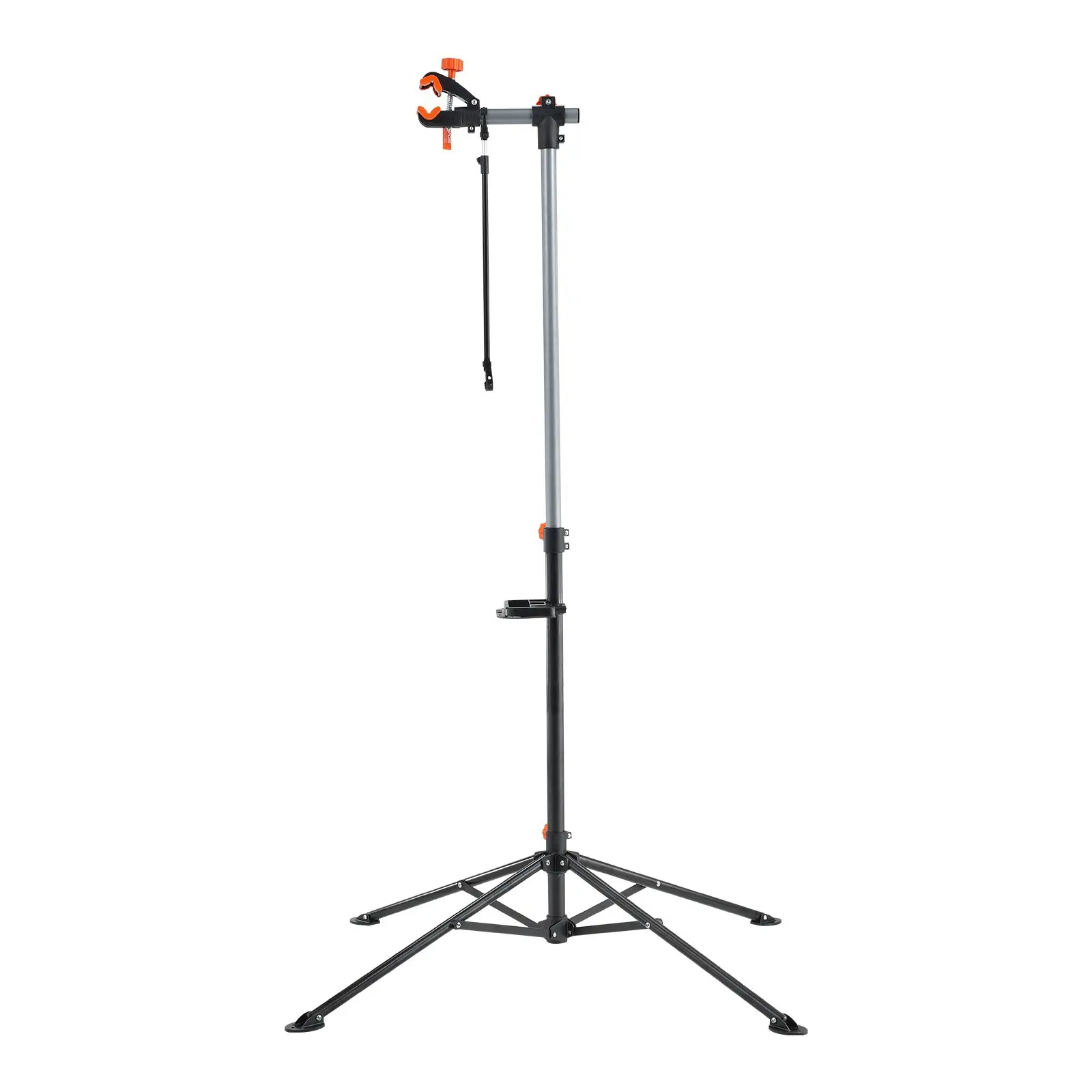 80 lbs Heavy-Duty Steel Bike Repair Stand for Bikes - 4-Leg Support, 15.3 lbs, 42.5-74.8 inch Adjustable Height, Telescopic Arm, Magnetic Tool Tray, Foldable 41.3×41.3×38.3 inch/1050×1050×1973 mm Bicycle Maintenance Workstand for Home, Shops