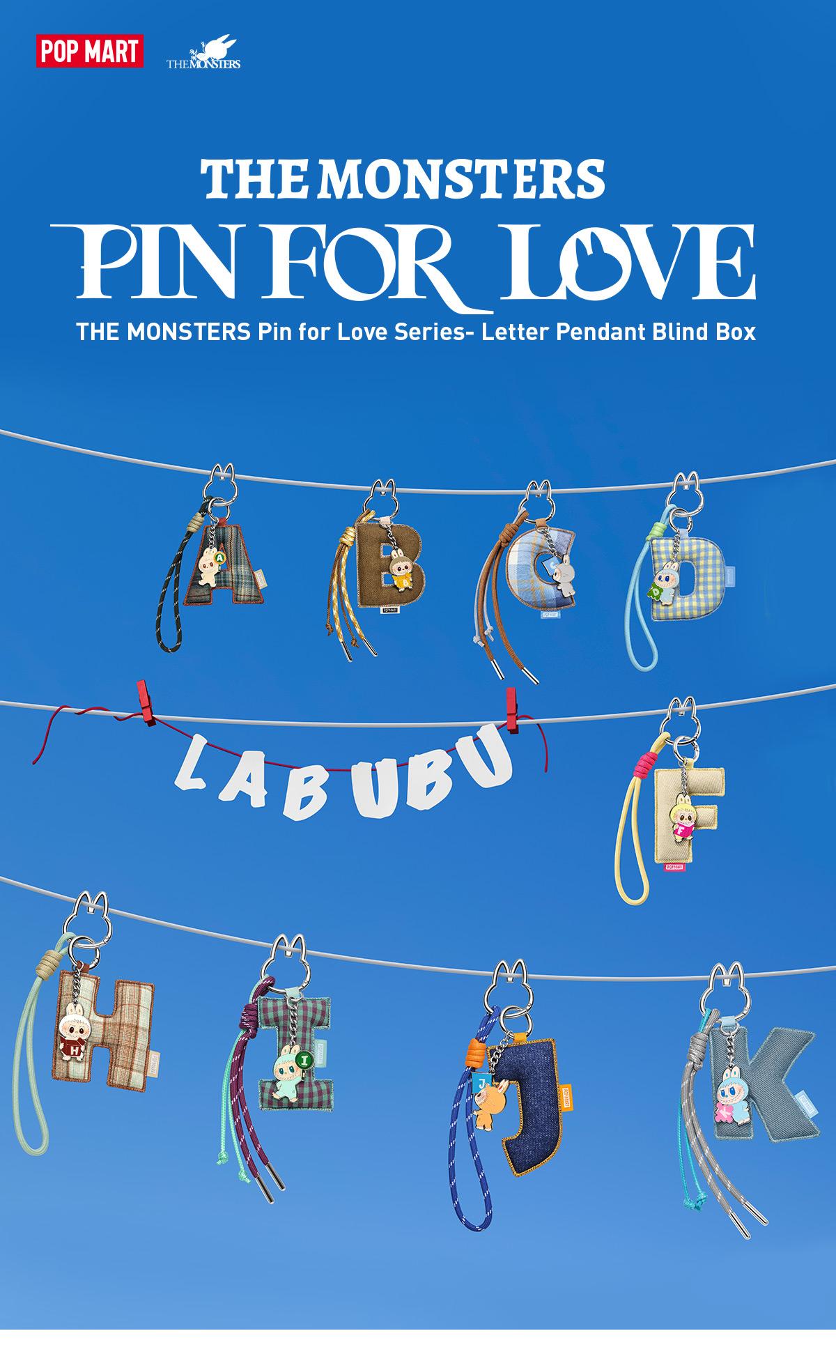 [Spanish] – THE MONSTERS Pin for Love Series – Colgante de Letras, Caja Sorpresa (N-Z)