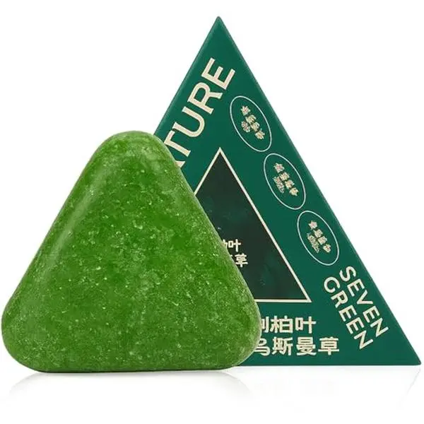 Green Anti-Hair Loss DHT-Blocking Shampoo Bar (150g) - Sulfate-Free Gentle Natural Herbal Haircare Beauty Product, with Polygonum, Usman Grass, Ginseng, Tea Tree for Thinning Hair in Male Adults, Strengthens Roots, Cleanser, Soap, Hair Growth Shampoo