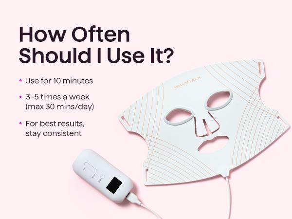 Wavytalk Glow Time LED Therapy Face Mask for Anti-Fine Line, Anti-Acne, and Skin Rejuvenation with Red, Near-Infrared Light, Blue and Amber Light,Perfect Gift