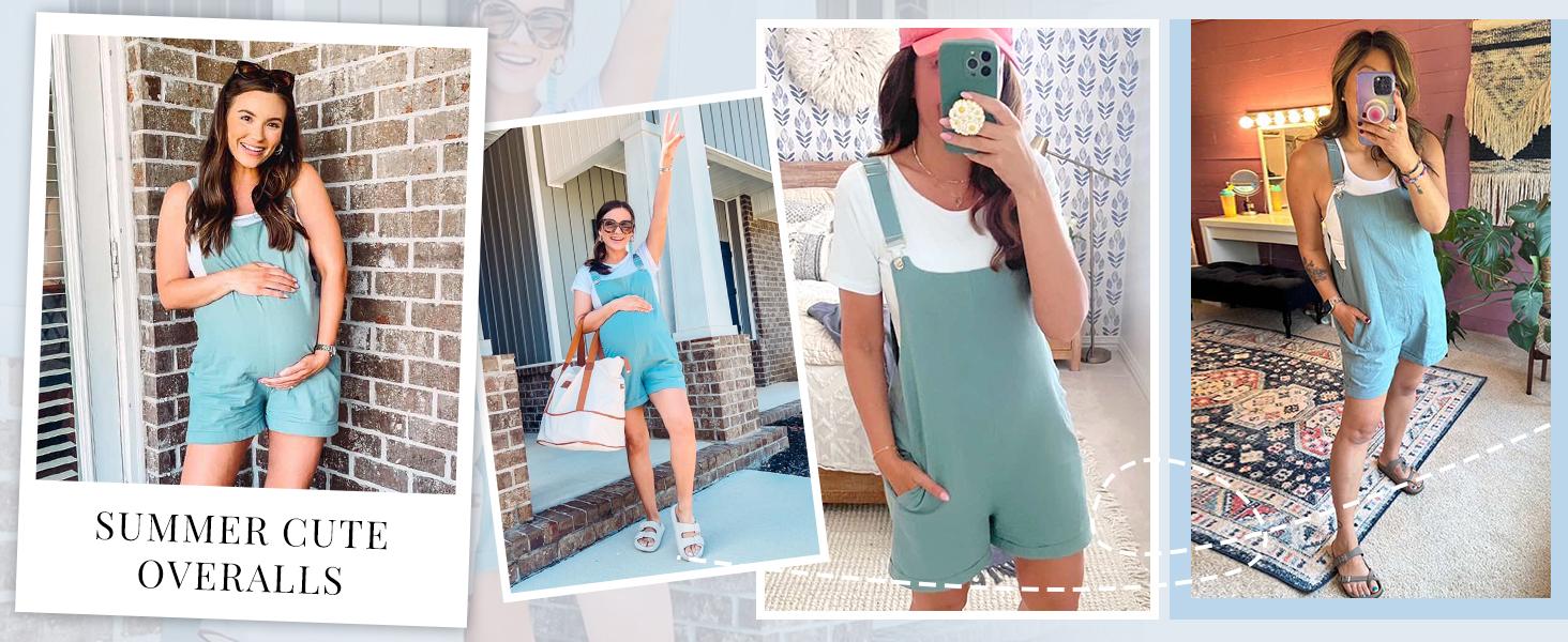 Molitree Women's  Cotton Linen Overalls Shorts Summer Lightweight Casual Short Jumpsuits Rompers Cute Minimalist Sleeveless Womenswear Blue