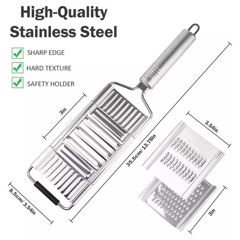 Stainless Steel 4 in 1 Multi-Purpose Vegetable Slicer,with 4 Adjustable Blades for Various Vegetables，An excellent gift choice for Christmas and New Year.