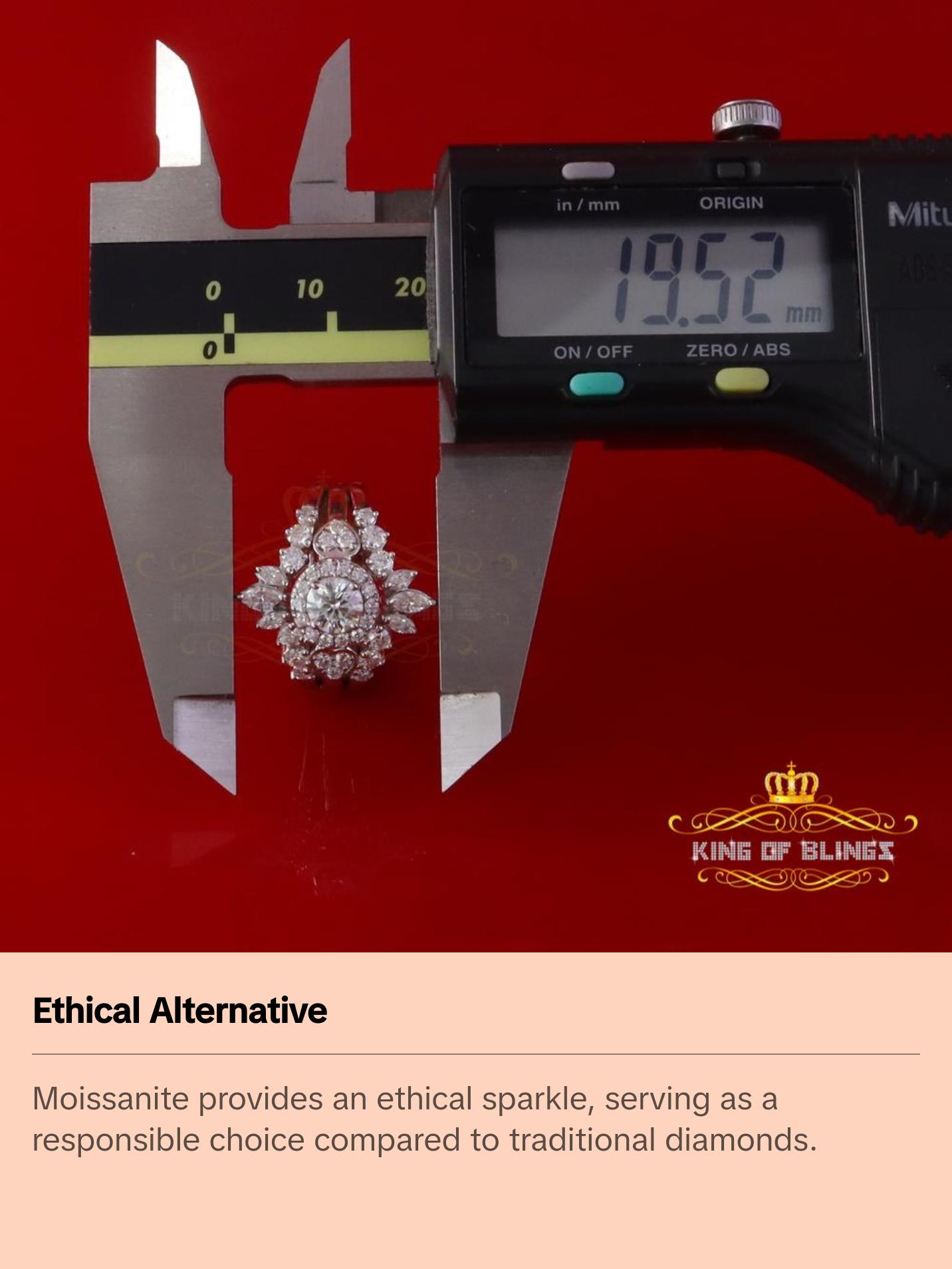 King Of Blings 2CT VVS D Moissanite Solitaire Enhancer Guard Wrap Ring Insert 925 White Silver