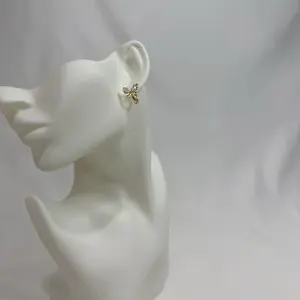 Butterfly Mini Hoop Earrings - 14k Gold Plated with Sparkling Rhinestones for Everyday Wear