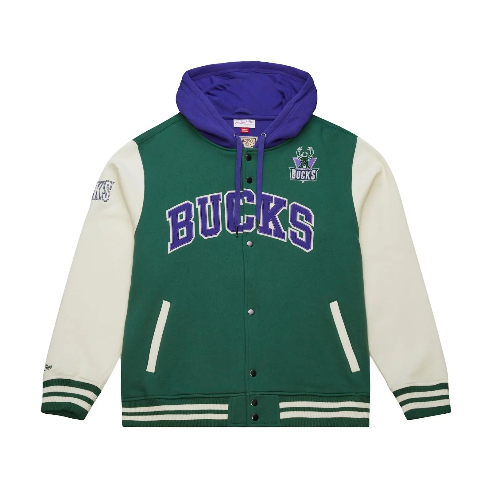 Milwaukee Bucks Green Courtside Fleece Full-Snap Jacket