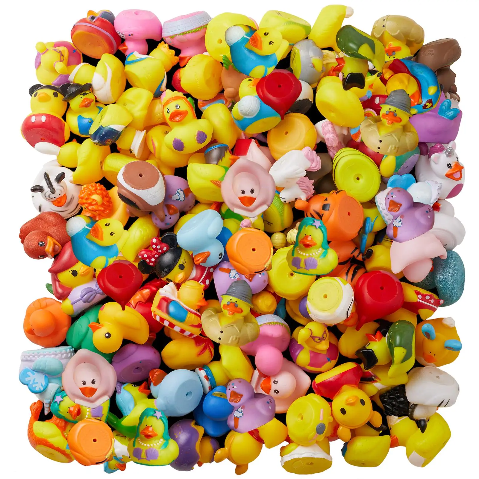 ValenLyra 100 Pack Rubber Duck for Jeeps Ducking - 2" Bulk Floater Duck for Kids - Baby Bath Toy Assortment Duck Bath Set Rubber Duck Assortment for Jeeps