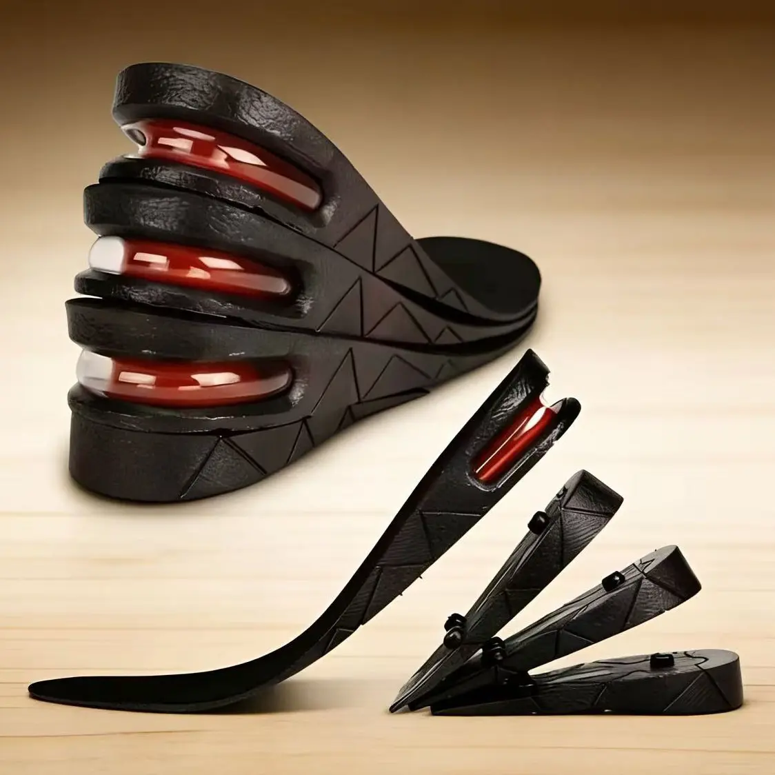 1.18-3.54inch Invisible Height-Increase Insoles, Height-Adjustable Shoe Insoles, Absorbent Foot Pads for Added Lift and Comfort, Invisible Heightening Insoles, Height Increasing Insoles