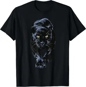 100% Cotton black panther walking for lovers Animal leopard & jaguar T-Shirt