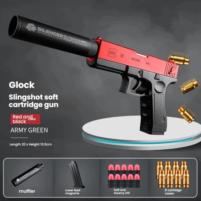Glock manual ejectionsoft bullet firing 1911 replica children's toy Shooter Toy Set Web Spider creative play