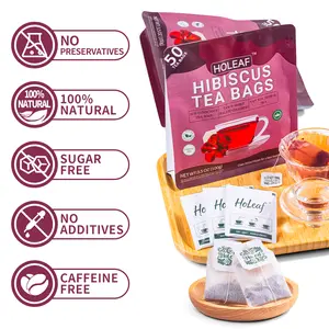 HOLEAF Hibiscus Tea Bags | 100% Natural Caffeine-Free Relaxation Tea (50 Count) Healthcare Tea Herbal Health Tea