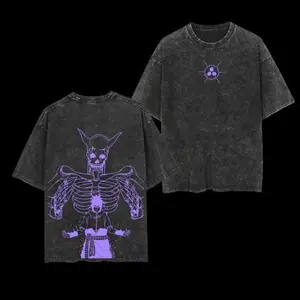 Limited Uchiha Sasuke x Susano Naruto Anime Double Printed Vintage Washed Tee Unisex Oversize 230gsm Premium Cotton T-shirt Gift For Anime Fan Lover