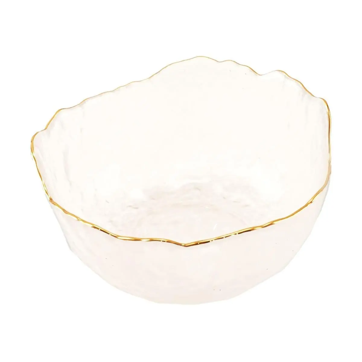 KAWASIMAYA 330ml Small Gold Rimmed Glass Bowl - Perfect for Desserts, Yogurt, Fruit Salad, and Snacks