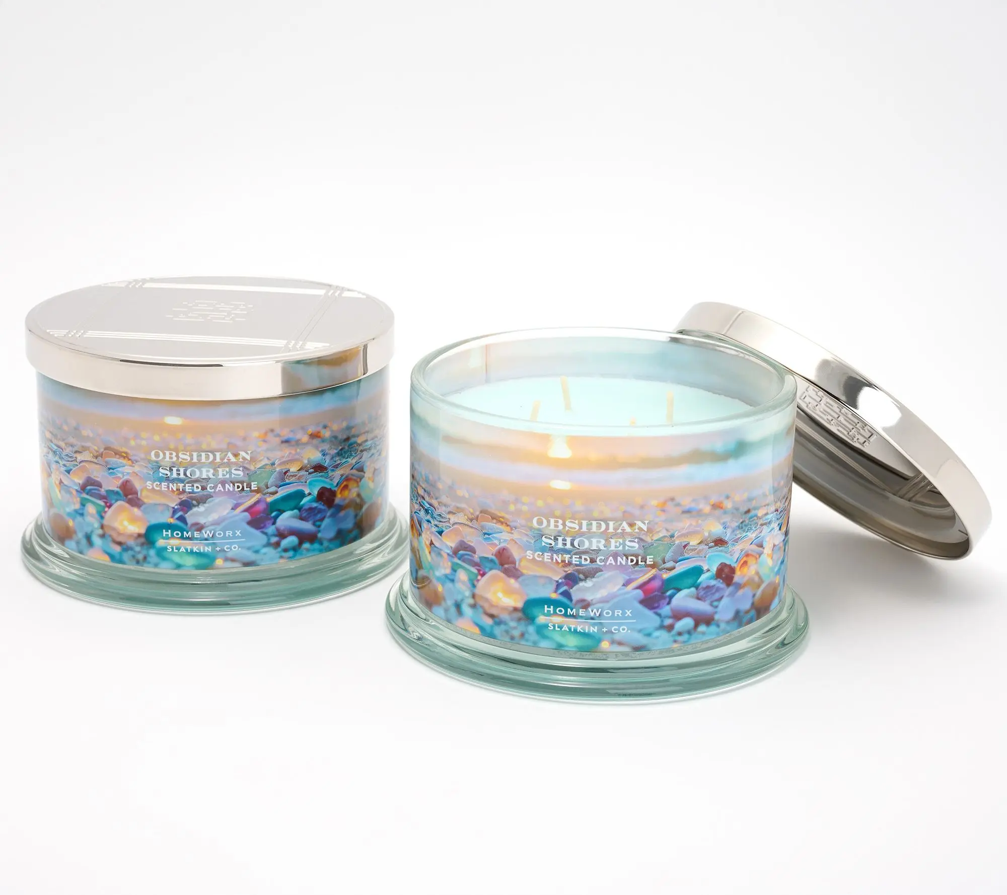 HomeWorx by Slatkin + Co. S/2 18oz Obsedian Shores Candles HomeWorx by Slatkin + Co. S/2 18oz Obsedian Shores Candles