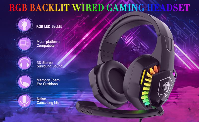 ZIYOU LANG x 	MANBASNAKE Wired Gaming Keyboard and Mouse Headset Combo,Rainbow LED Backlit Wired Keyboard,Over Ear Headphone with Mic,Rainbow Backlit Gaming Mice,Mouse Pad,for PC,Laptop,Mac,PS4,Xbox wired mechanical keyboard boyfriend gift black friday