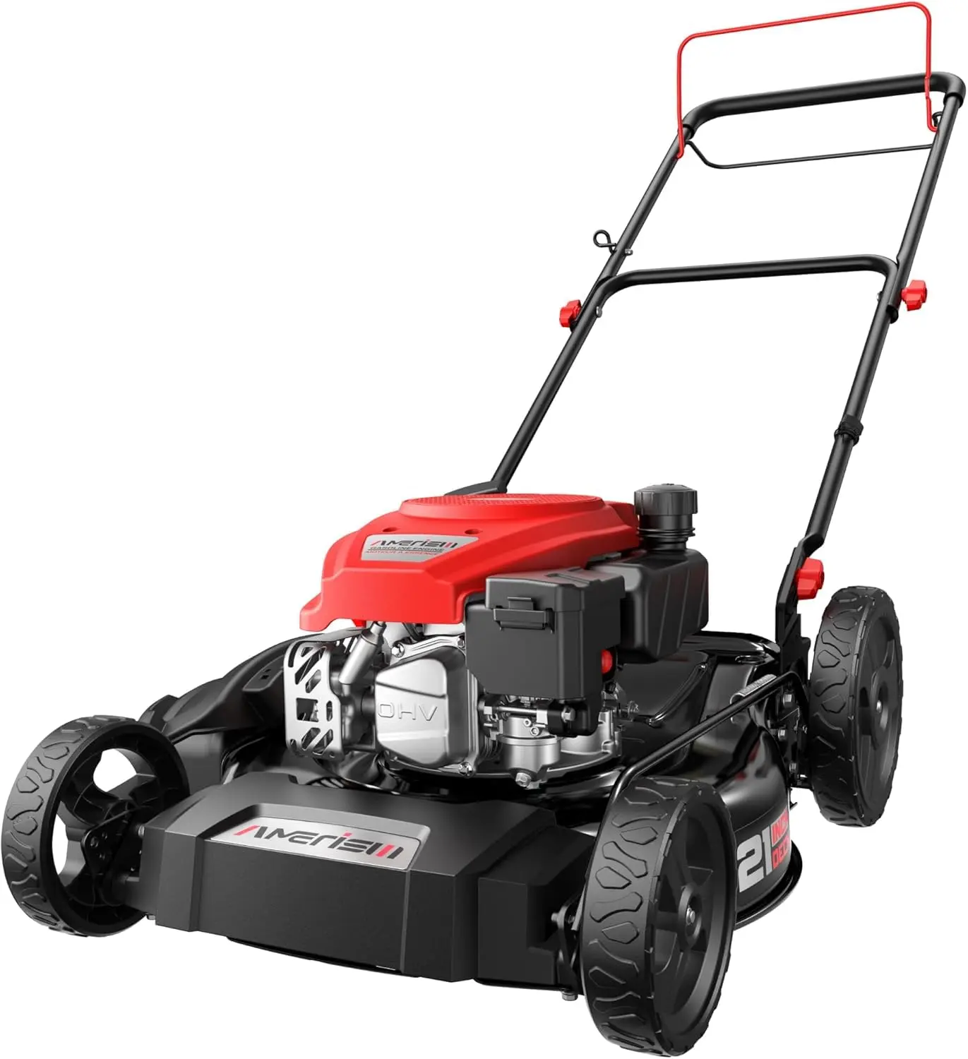 AMERISUN Gas Lawn Mower, 21" with 144cc 4-Cycle OHV Engine 2-in-1 Walk-Behind Gas Push Lawn Mower (AV8621C1)