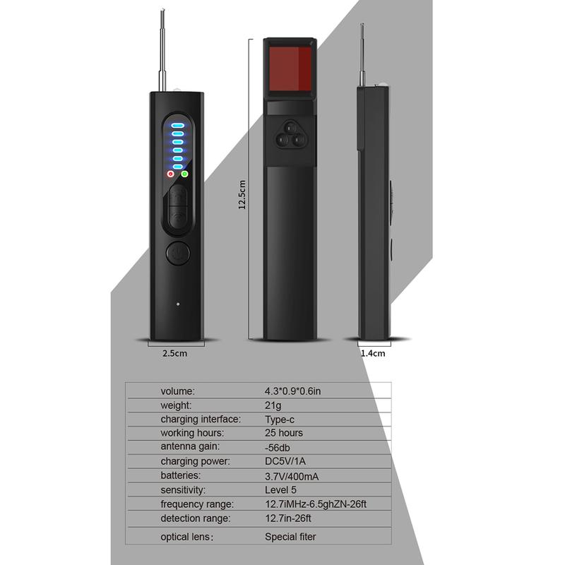 Hidden Camera Detectors, GPS Tracker Detector and RF Signal Scanner, For Office, Travel, Hotel, Car hidden camera GPS detector, Hidden Cam, Find Out Hidden GPS Trackers