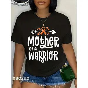100% Cotton Mother Of A Warrior Mom Family Leukemia Cancer Awareness T-Shirt