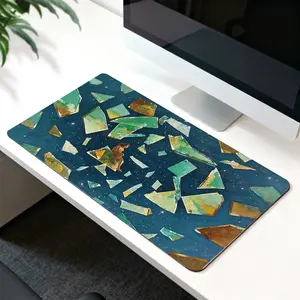 LIVEKEY Artistic Glass - Shards Mouse Pad 31.5×15.75in XL  Reinforced Stitched Edges + Anti - Slip Base  Smooth Comfortable Surface for Gaming/Office/Home​