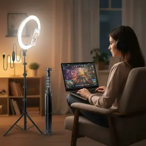 12" Ring Lights Kit with 160cm Stand & Phone Holder | 3-Color LED Dimmable Selfie Light for Live Streaming & Videos  #TikTokMustHave #ContentCreator #LiveLighting #VlogSetup#springbreak