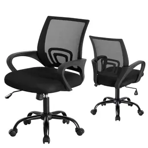 Ergonomic Office Chair, Mid-Back with Lumbar Support, Rocking and 360° Swivel for Home, Gaming, or Office