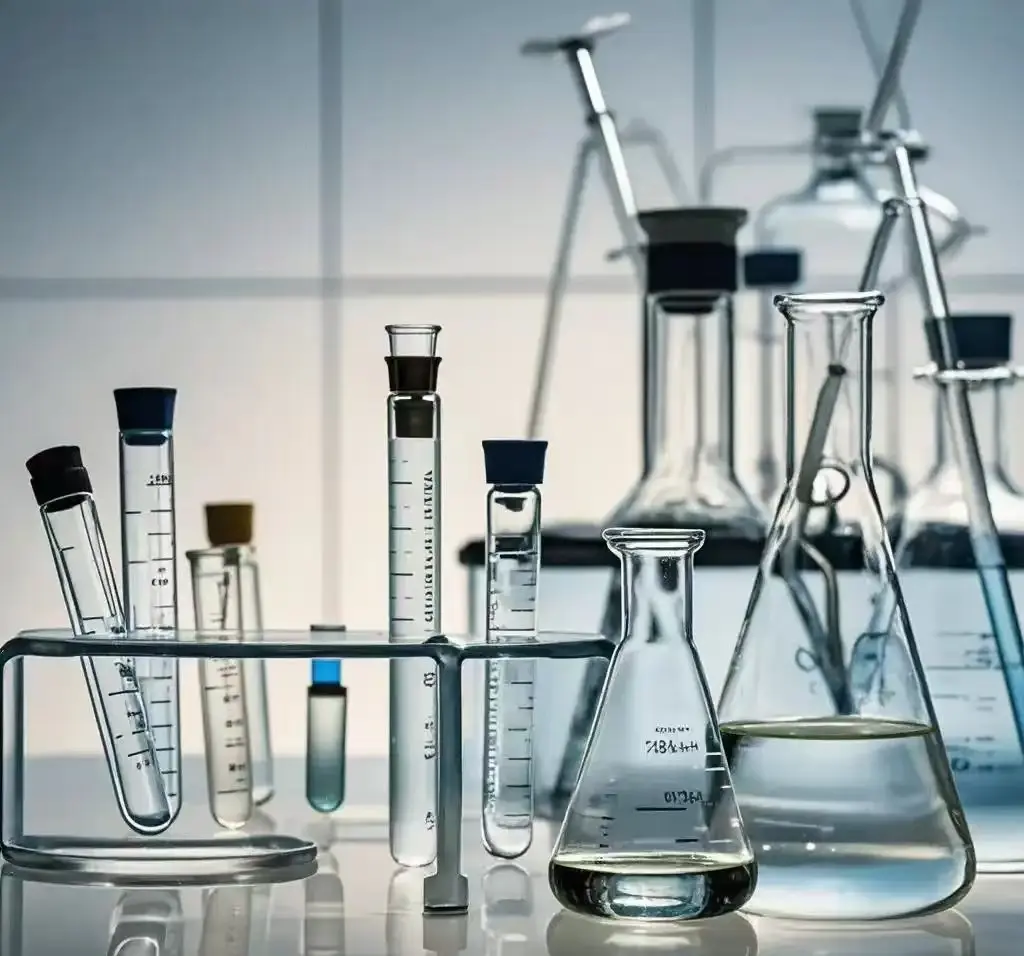 Colorful laboratory utensils set