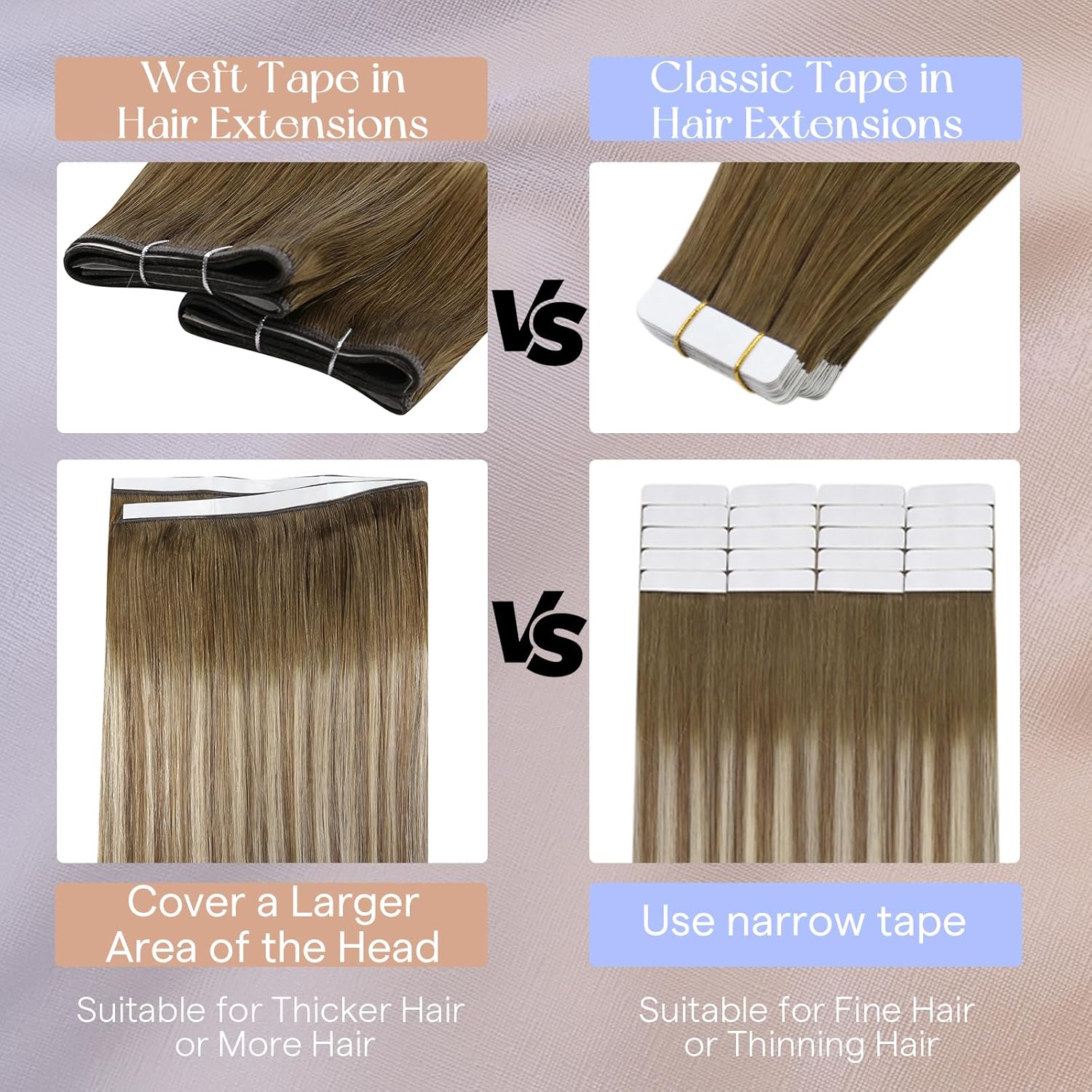 Full Shine Tape in Hair Extensions Genius Weft Tape in Extensions 1 Pcs 18-24Inch 50G And 4 Pcs 16-22Inch 90-120G