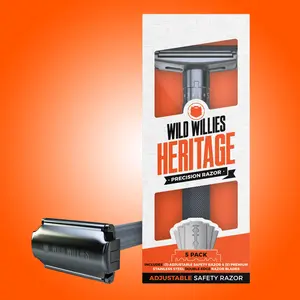 #1 Precision Razor for Men's Beard Care - Premium Stainless Steel Safety Razor 5 pack | WILD WILLIES