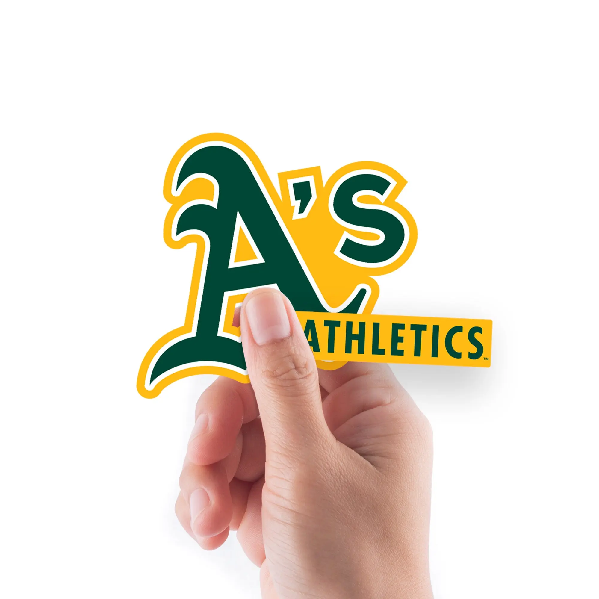 Official MLB Athletics Decor Accessories - 5 Logo Mini Reusable Vinyl Decals, Mixed Sizes, Pride, Durable, Repositionable for Sports Fans, Iconic A’s