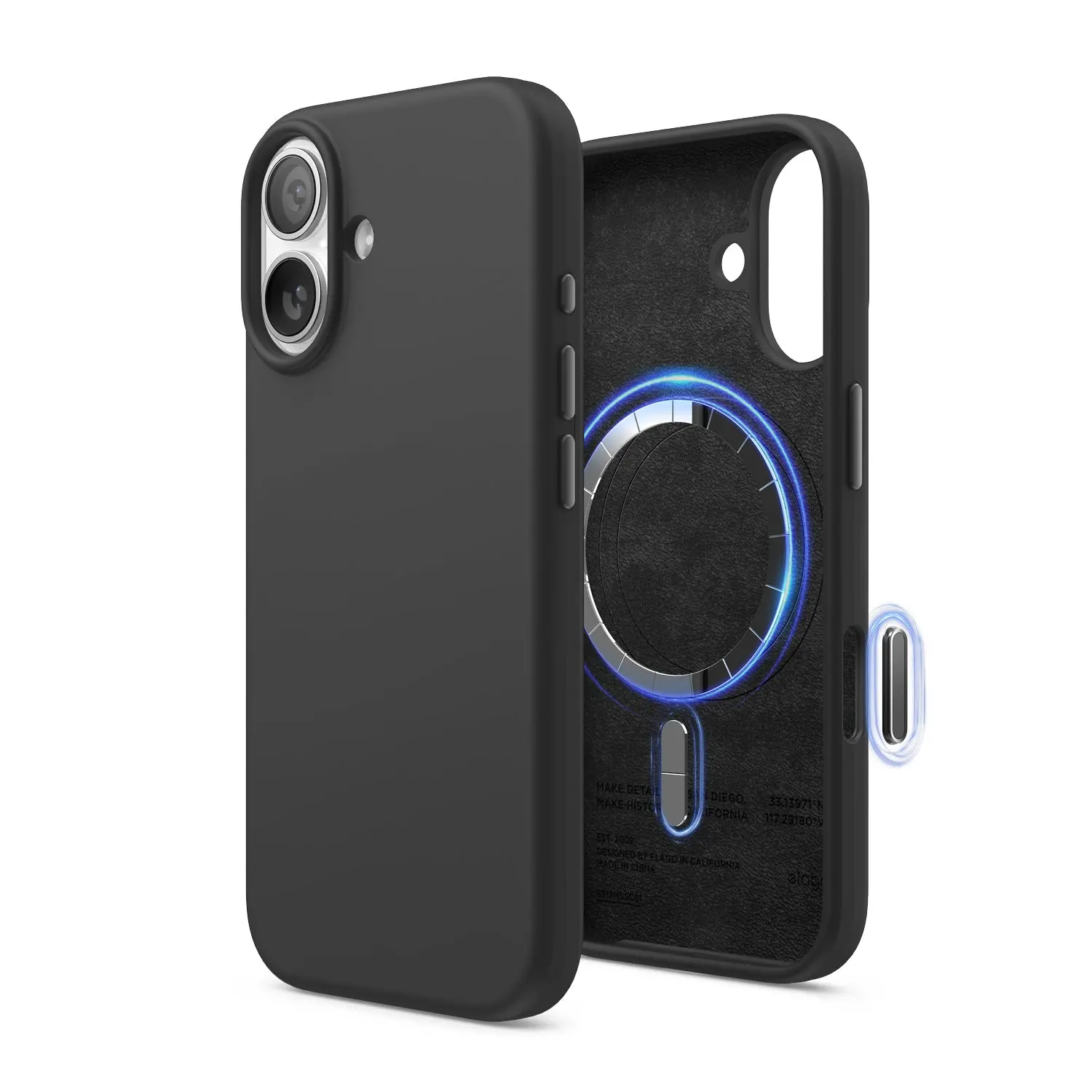 [elago Official] Magnetic Silicone Phone Cover for iPhone 17 - MagSafe Compatible Mobile Phone Accessories, Premium Liquid Silicone, Soft Suede Lining, Shockproof Drop Protection Helps Soften Impacts, Precise-Fit Buttons