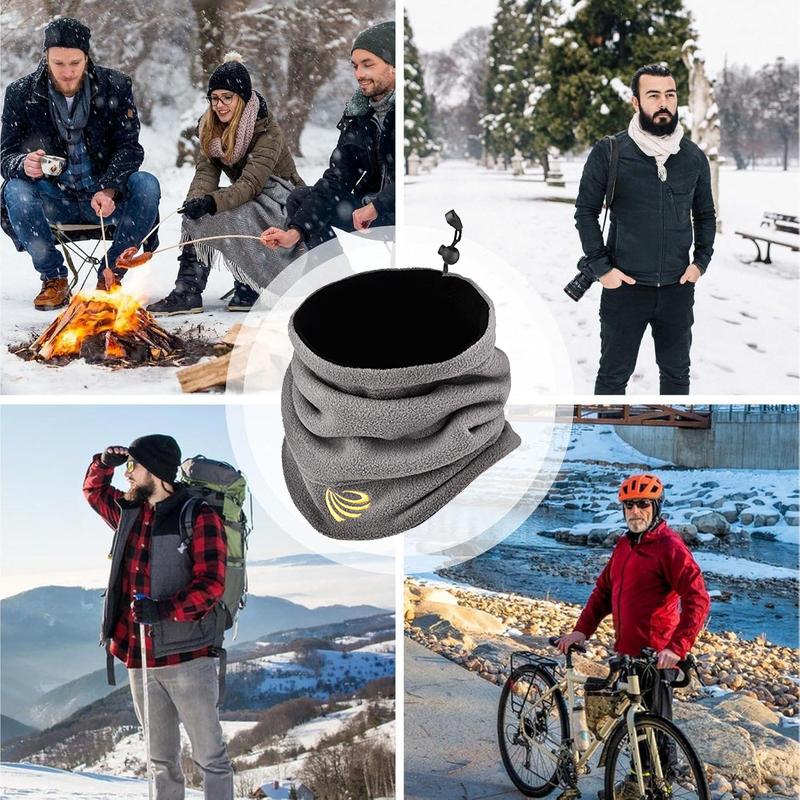 Men's winter thickened scarf, men's warm neck cover, cervical protection cover, pullover with fleece, outdoor riding scarf for women