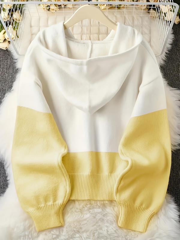 Pink & White Color Block Hoodie | Oversized Button-Up Crop Top  Yellow & White Color Block Hoodie | Trendy Cropped Sweatshirt  Blue & White Color Block Hoodie | Cozy Button-Up Crop Hoodie  Purple & White Color Block Hoodie | Y2K Aesthetic Cropped Top