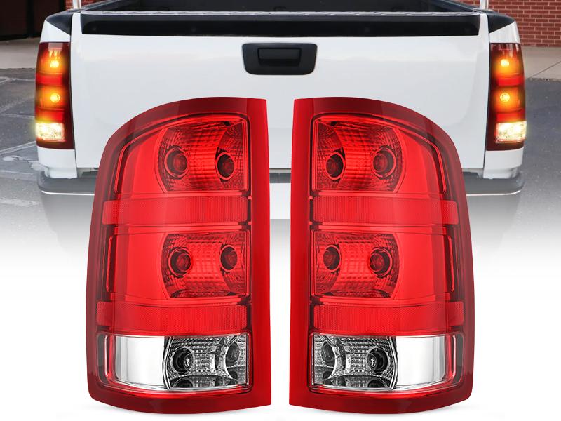 Nilight Taillight Assembly Compatible with 2007 2008 2009 2010 2011 2012 2013 GMC Sierra 1500 2500HD 3500HD Rear Lamp Replacement OE Style Driver and Passenger Side