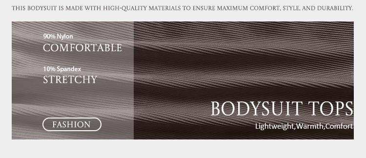 OQQfitness Womenswear Comfort Basic Minimalist Square Neck Bodysuit Top - Long Sleeve Fitted Elegant Underwear for All Seasons, Machine Washable SpringStatements