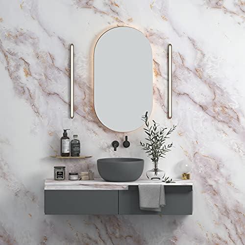 White/Gold Marble Contact Paper 15.7”×79”  Matte Peel-&-Stick, Removable, Self-Adhesive, Waterproof Granite Vinyl Film, Thick, Easy to Clean & Install