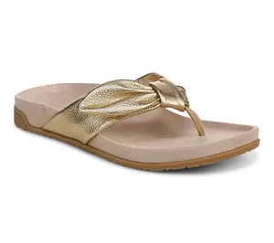 Vionic Leather/Suede Thong Sandals - Eva Vionic Leather/Suede Thong Sandals - Eva