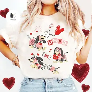 Youth & Adult  Valentine Cute Spring Puppy Shirt, Happy Valentine’s Day Cartoon Dog Heart Tee, Sweethearts Night Matching Shirt, Gift For Unisex