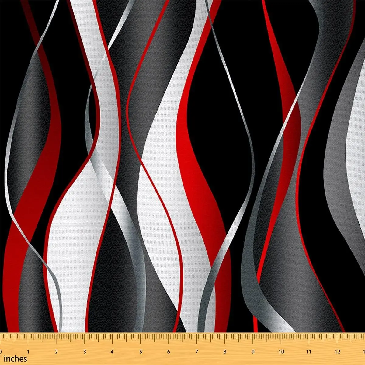 Feelyou Durable Tight-Weave Woven Polyester Upholstery Fabric by the Yard - Waterproof Textured Print, DIY Refinishing Furniture, Accent Pillows, Apron Use, Indoor/Outdoor Cushion-Compatible (Red, Black, White, Grey), Can Be Used For Apron