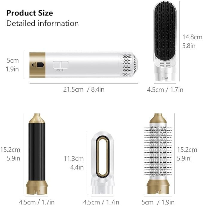 5 in 1 Hair Styler & Hair Dryer Brush, Low-Speed Negative Ionic Air Styler Drying, Multi Hair Styler, Professional Blow Dryer Brush for Curling Volumizing Straightening Styling